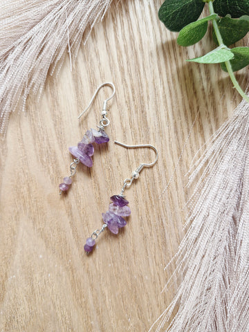 Amethyst Chip Earrings