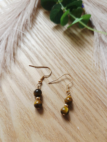 Tiger eye beaded earrings