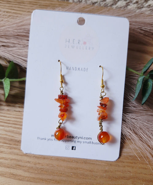Carnelian chip earrings