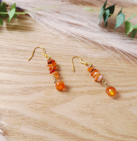 Carnelian chip earrings