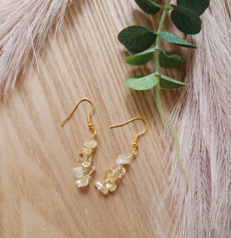 Citrine chip earrings
