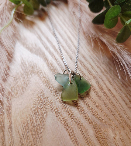 Ocean Tide Trio - Seaglass Necklace