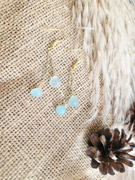 Blue Chalcedony drop earrings