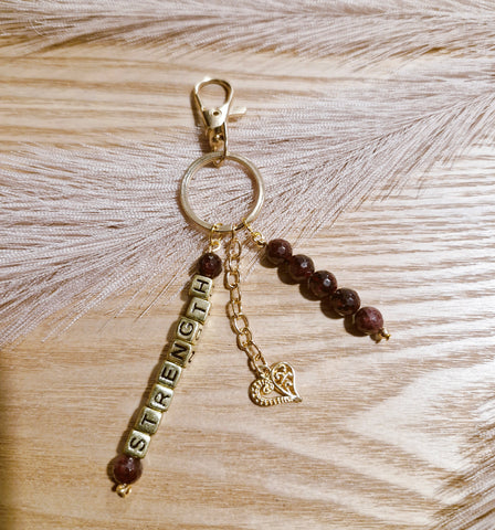 Garnet (strength) Keyring
