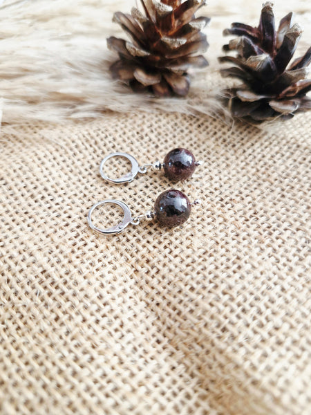 Garnet drop earrings