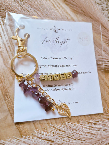 Amethyst (peace) Keyring