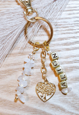 Clear Quartz (align) Keyring