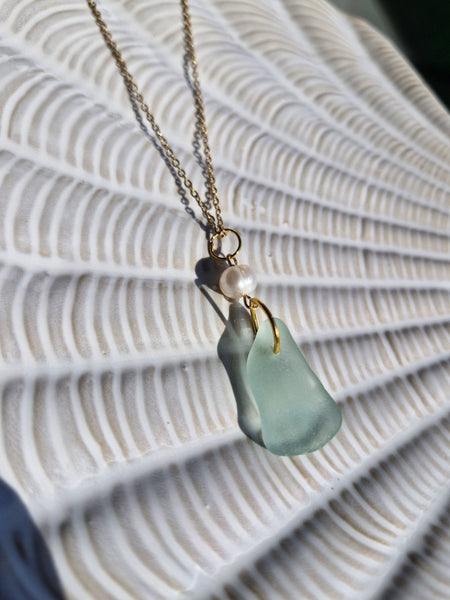 Tide pearl - seaglass necklace