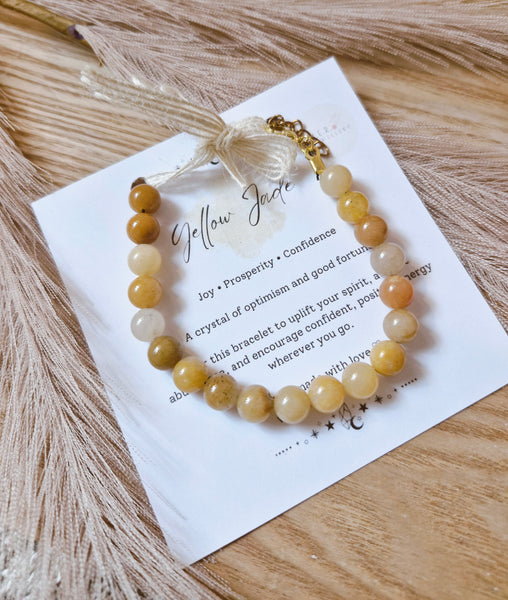 Yellow Jade Stone Bracelet