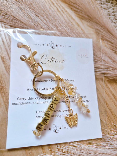 Citrine (happy) Keyring