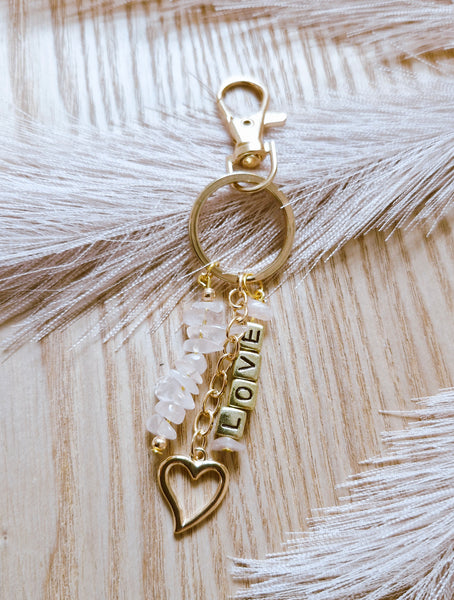 Rose Quartz (love) keyring