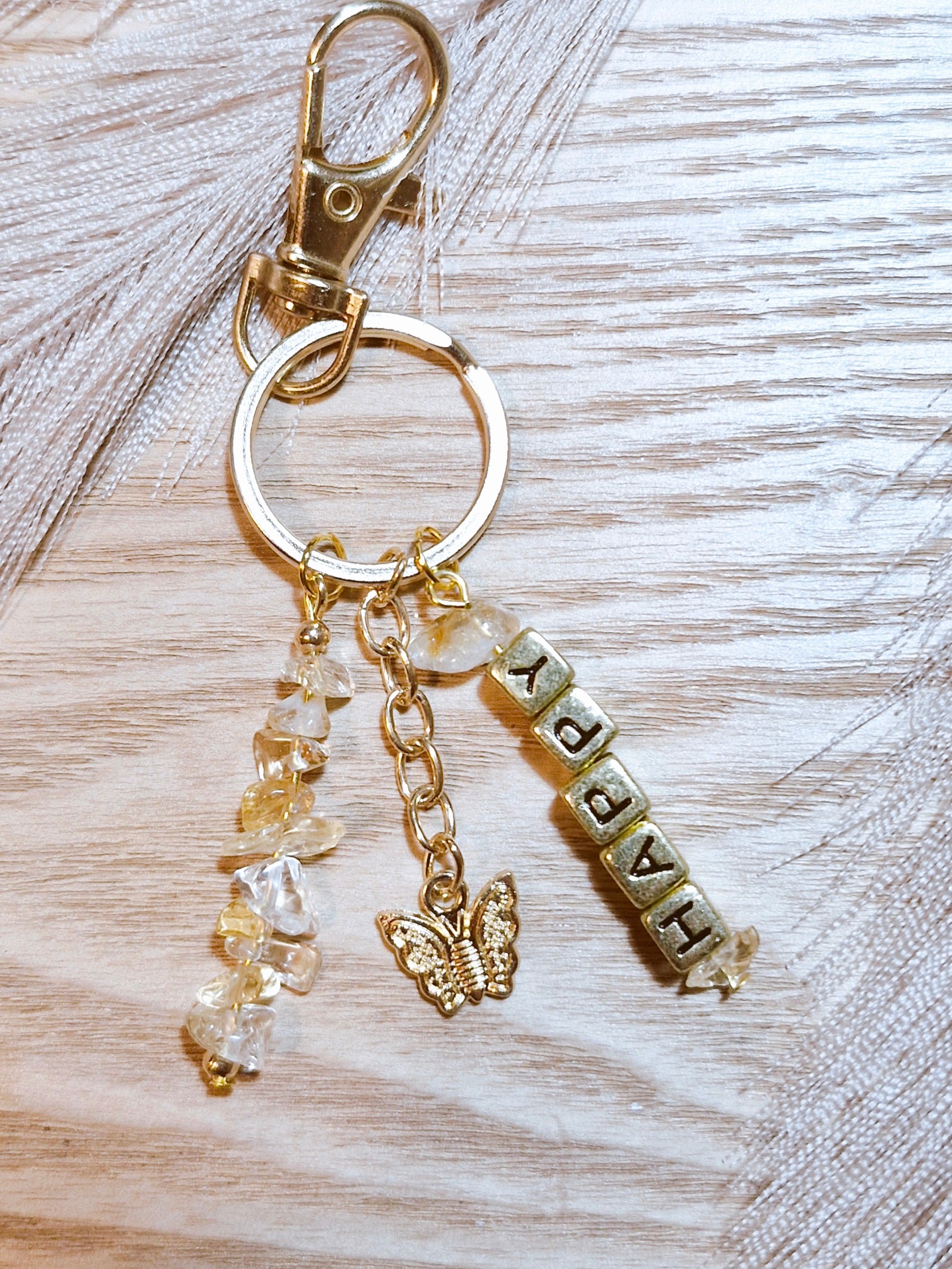 Citrine (happy) Keyring