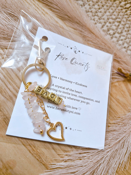 Rose Quartz (love) keyring